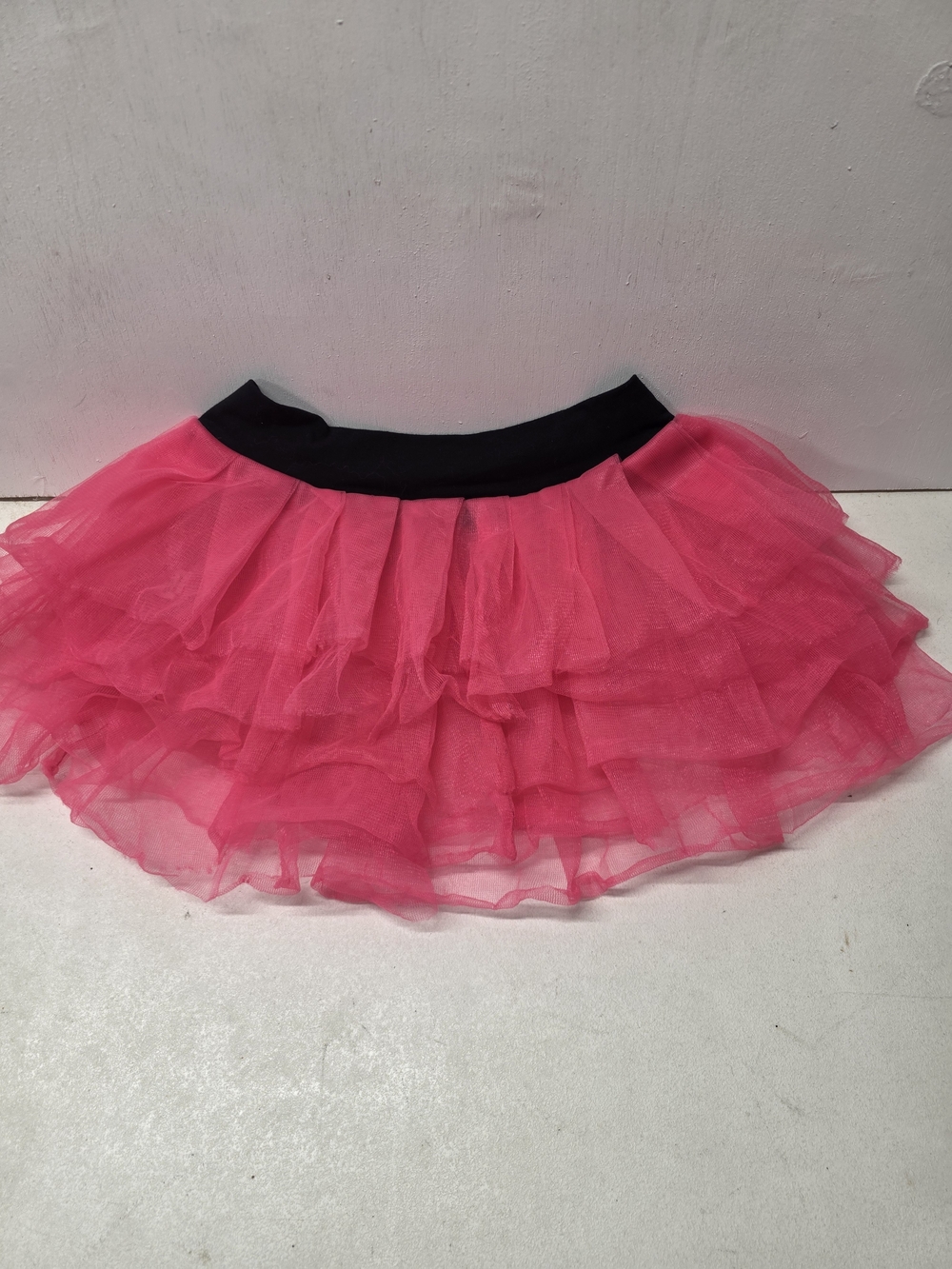Claire’s Pink Tulle Tutu Skirt Women’s S/M Black Elastic Waist Layered Costume